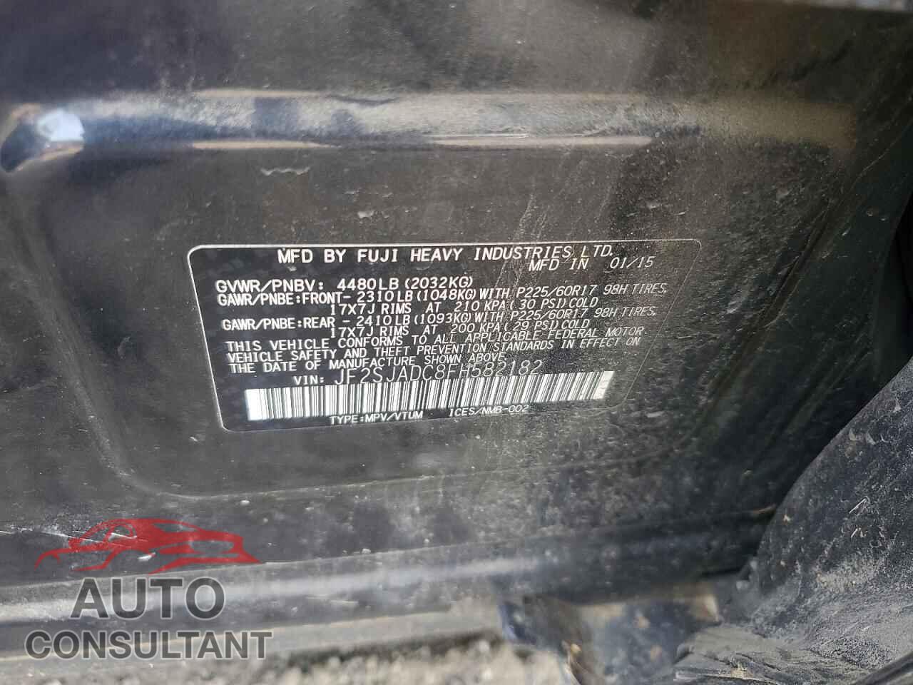 SUBARU FORESTER 2015 - JF2SJADC8FH582182