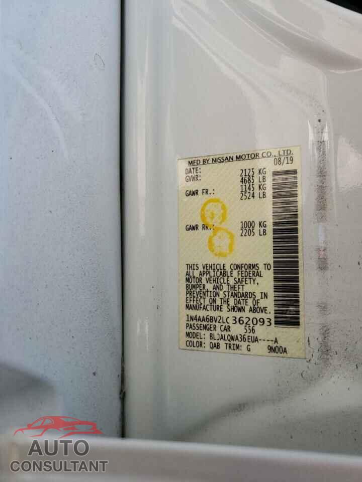NISSAN MAXIMA 2020 - 1N4AA6BV2LC362093