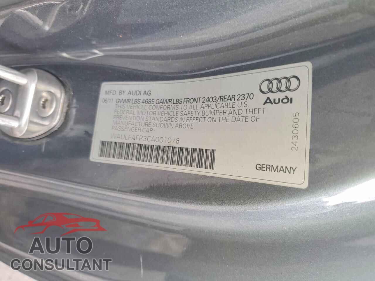 AUDI A5 2012 - WAULFAFR3CA001078