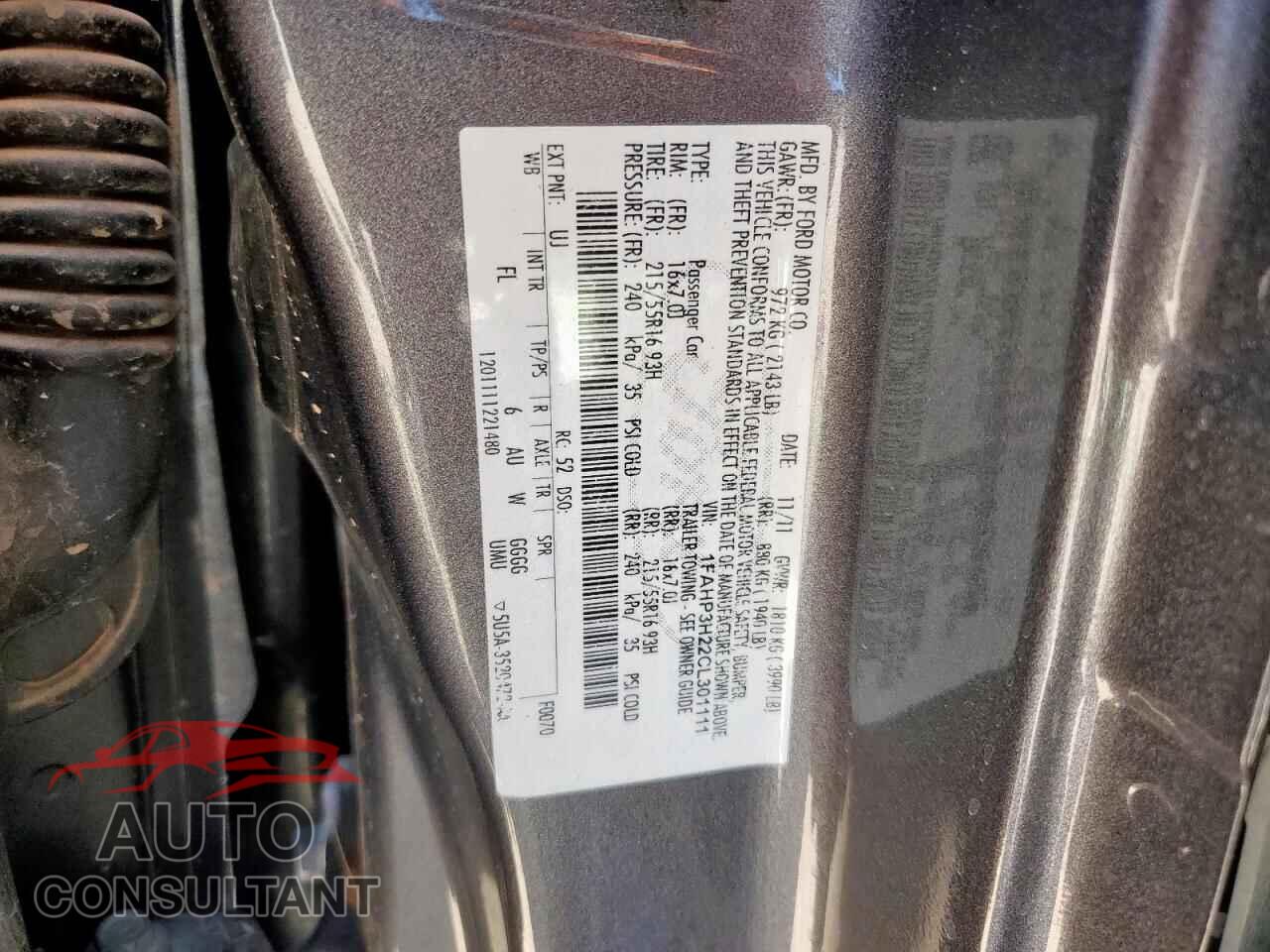 FORD FOCUS 2012 - 1FAHP3H22CL301111