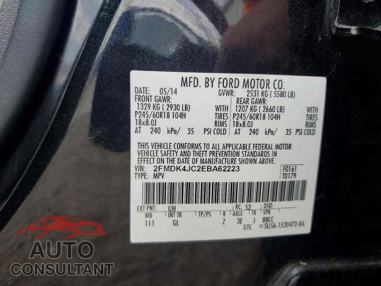 FORD EDGE 2014 - 2FMDK4JC2EBA62223