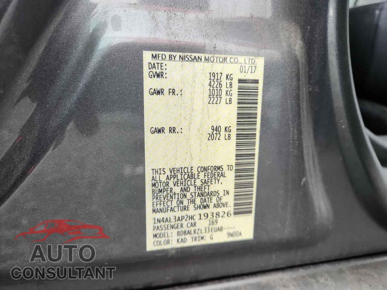 NISSAN ALTIMA 2017 - 1N4AL3AP2HC193826