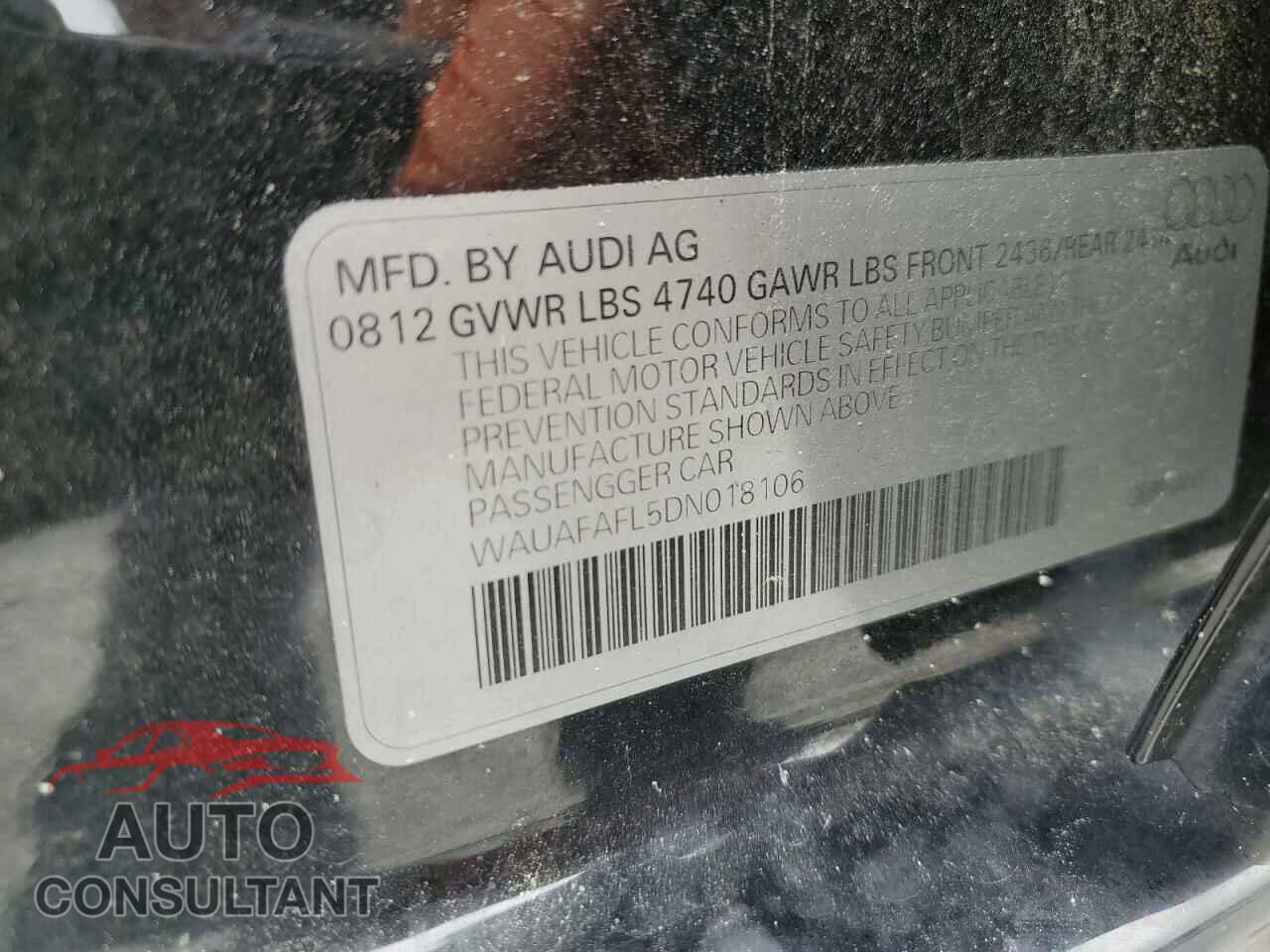 AUDI A4 2013 - WAUAFAFL5DN018106