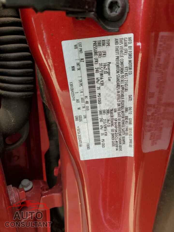 FORD FOCUS 2012 - 1FAHP3K23CL402814