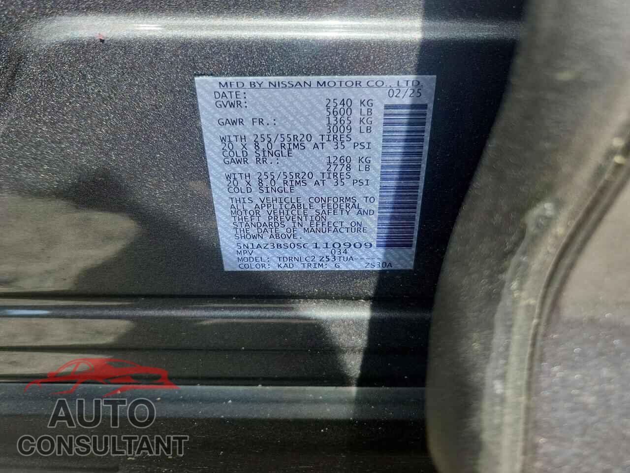 NISSAN MURANO 2025 - 5N1AZ3BS0SC110909