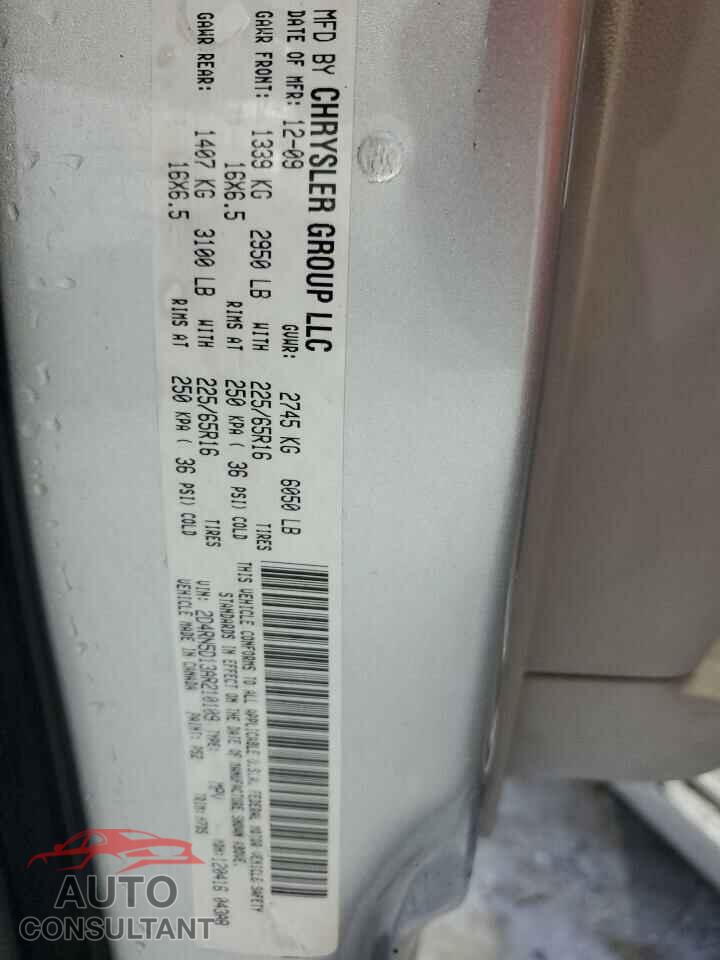 DODGE CARAVAN 2010 - 2D4RN5D13AR210109