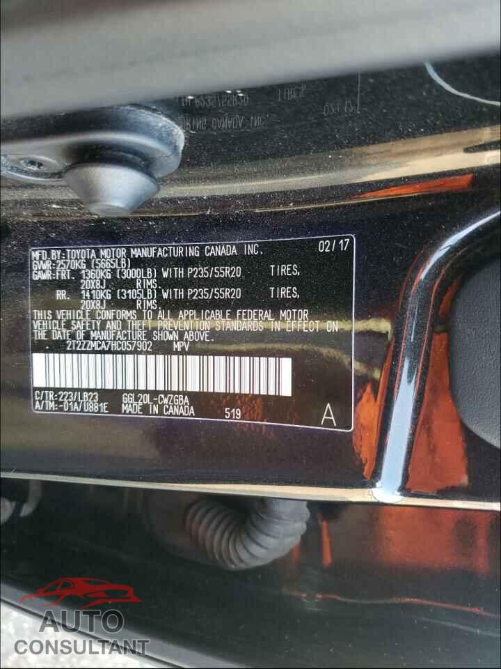 LEXUS RX350 2017 - 2T2ZZMCA7HC057902