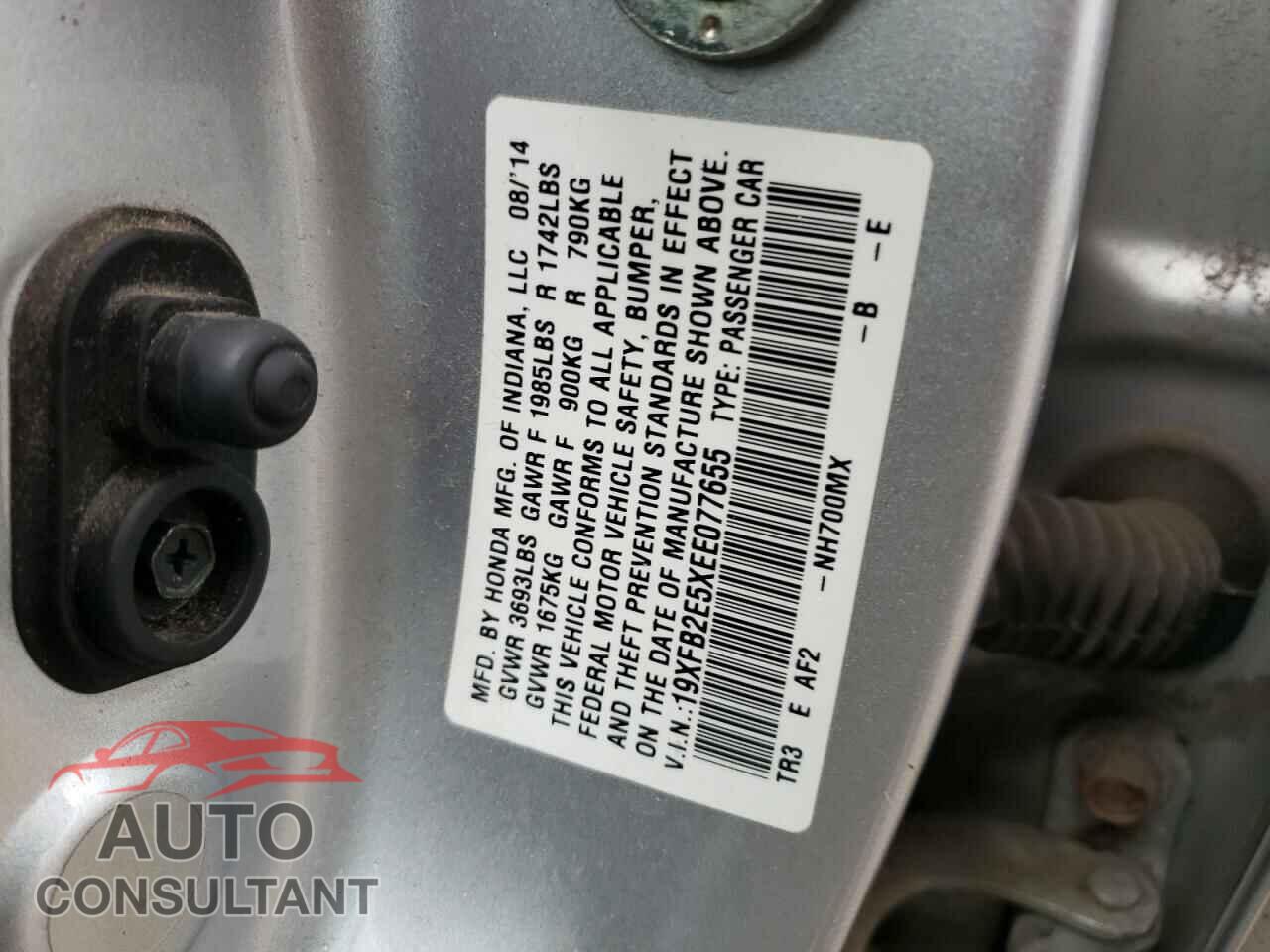 HONDA CIVIC 2014 - 19XFB2E5XEE077655