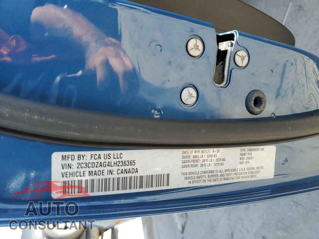 DODGE CHALLENGER 2020 - 2C3CDZAG4LH236365
