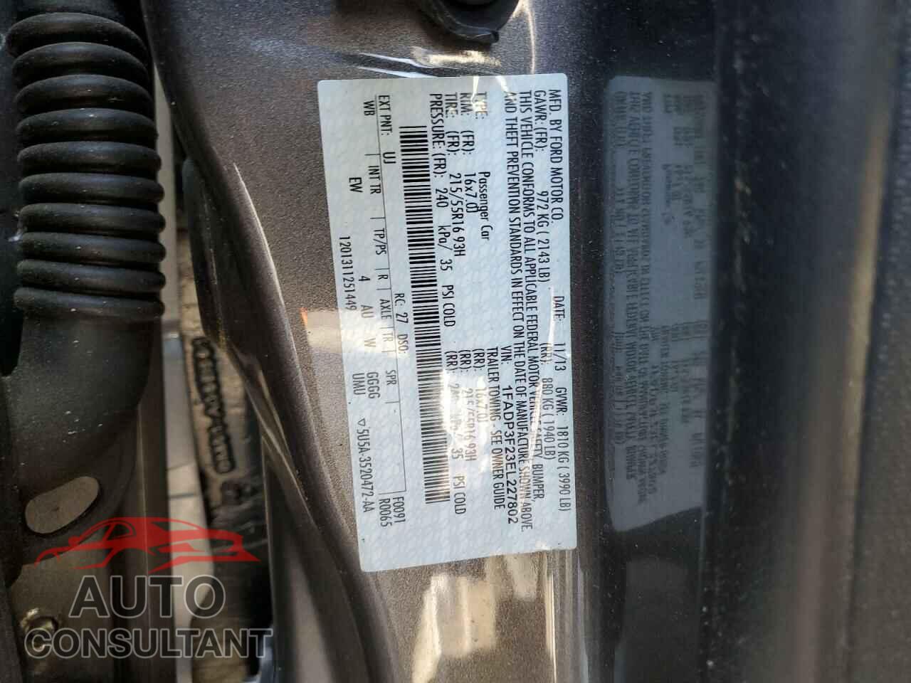 FORD FOCUS 2014 - 1FADP3F23EL227802
