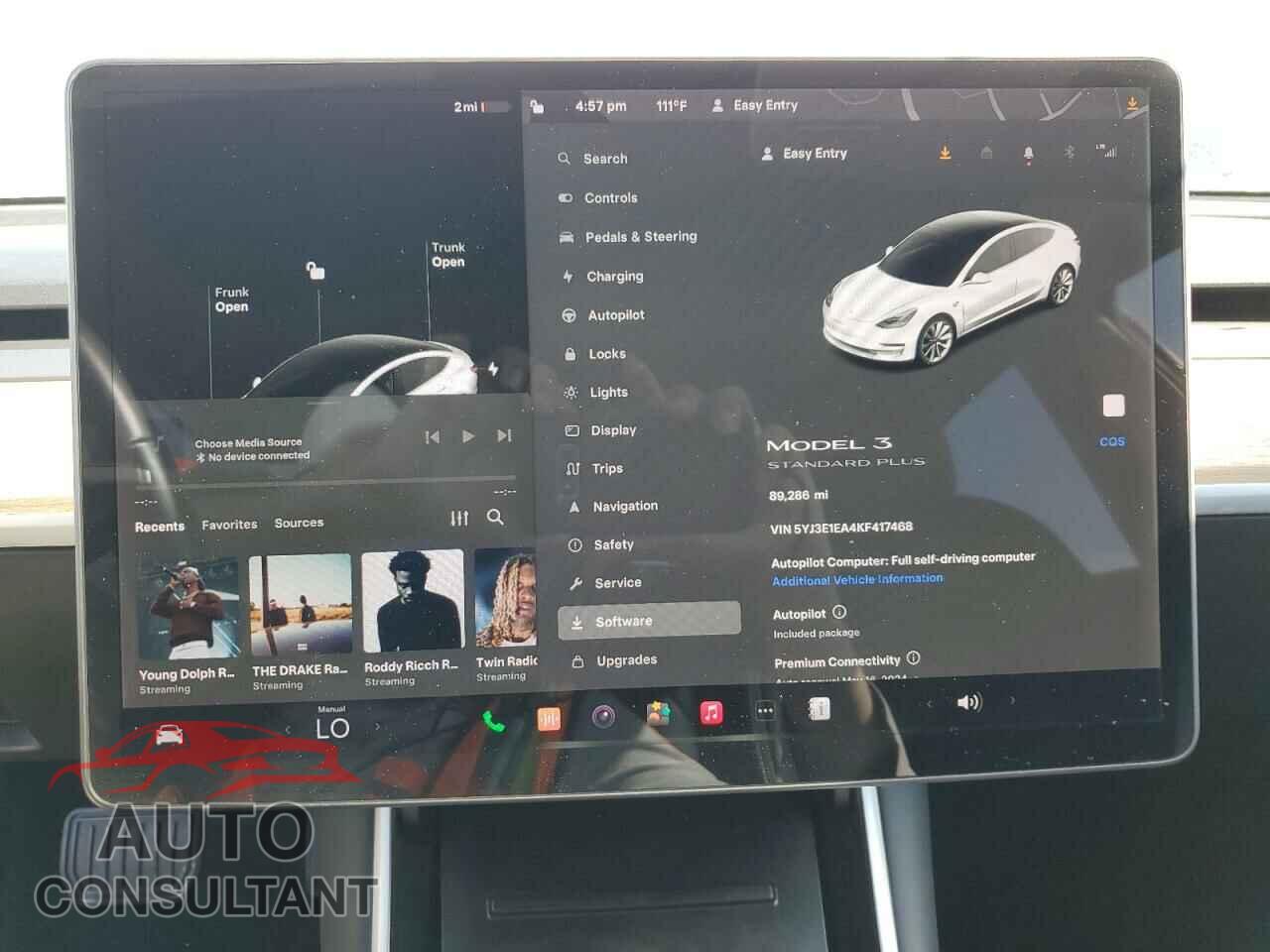 TESLA MODEL 3 2019 - 5YJ3E1EA4KF417468