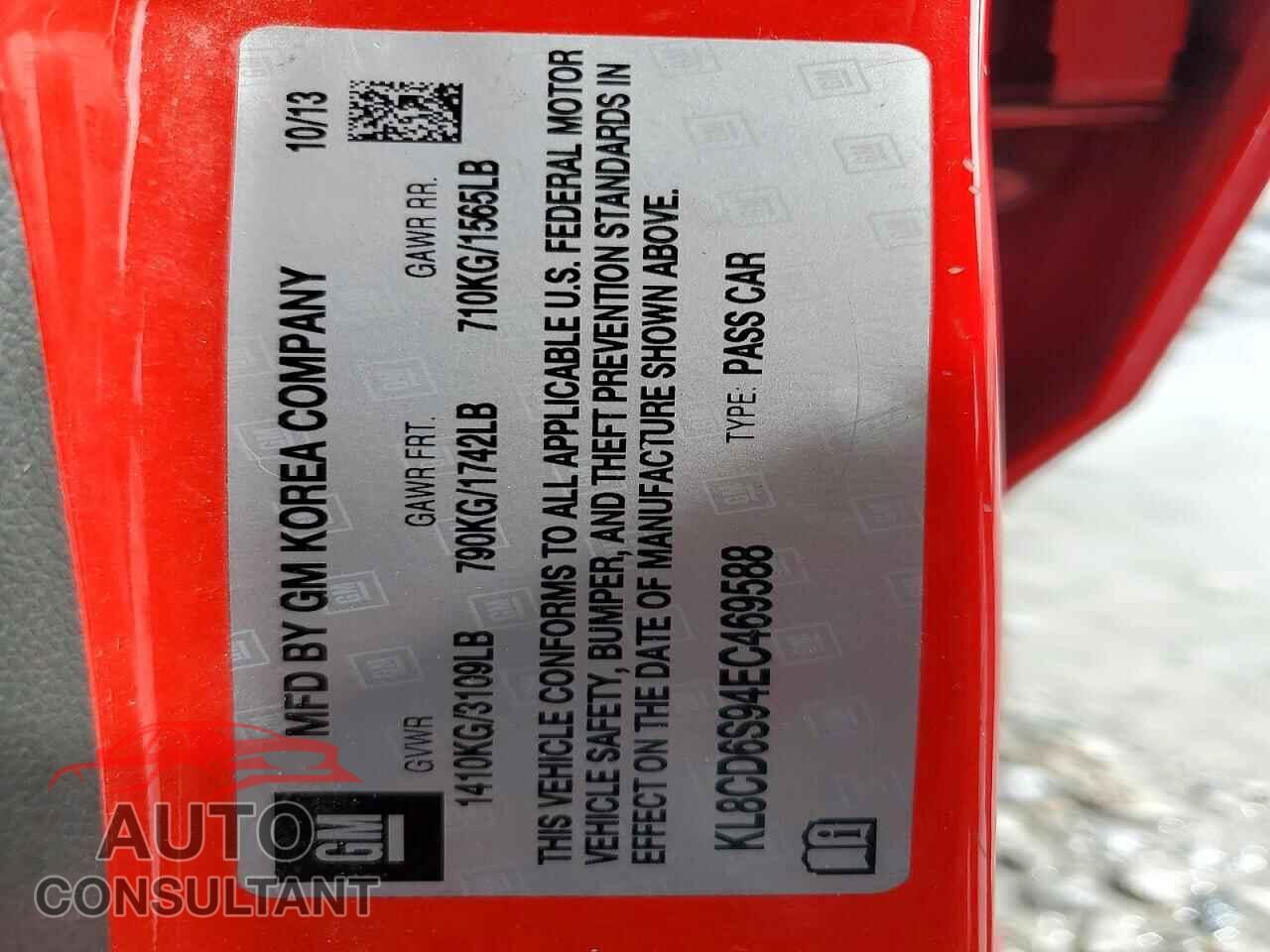 CHEVROLET SPARK 2014 - KL8CD6S94EC469588