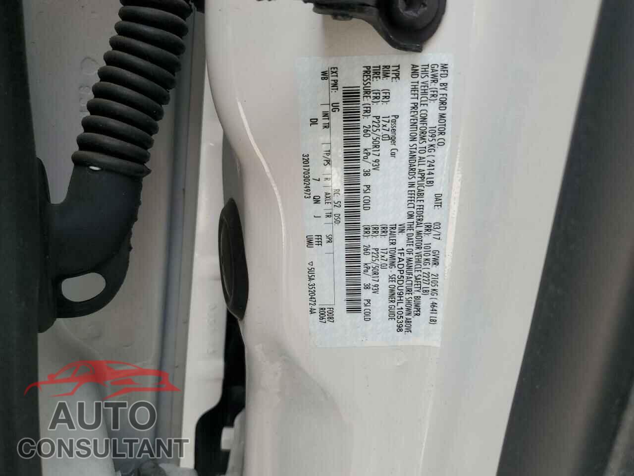 FORD CMAX 2017 - 1FADP5DU9HL105398