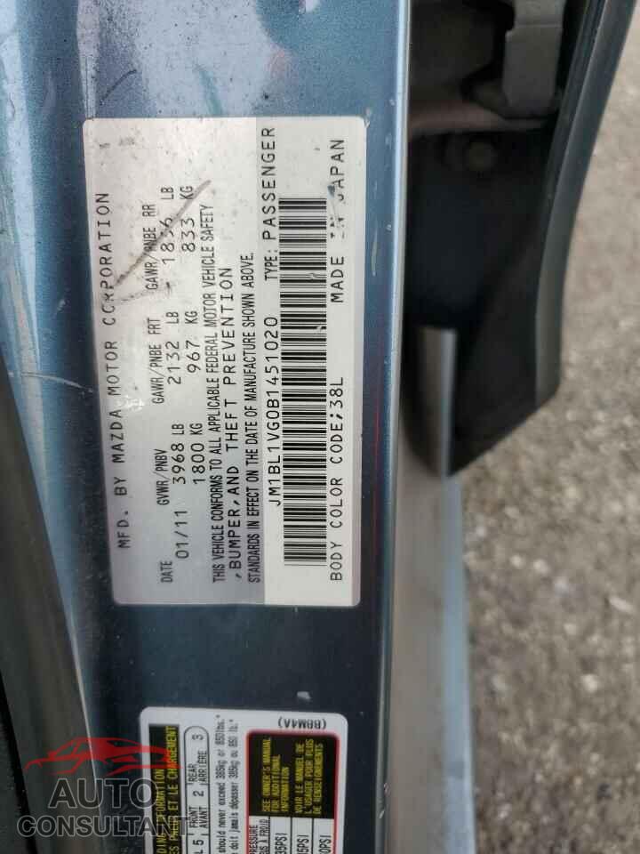 MAZDA 3 2011 - JM1BL1VG0B1451020