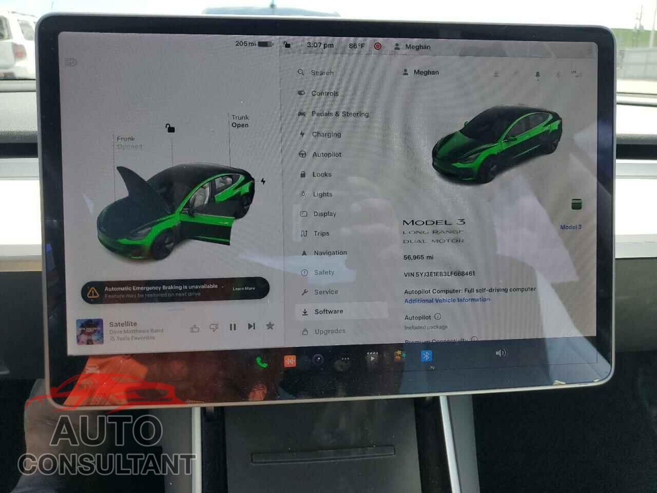 TESLA MODEL 3 2020 - 5YJ3E1EB3LF668461