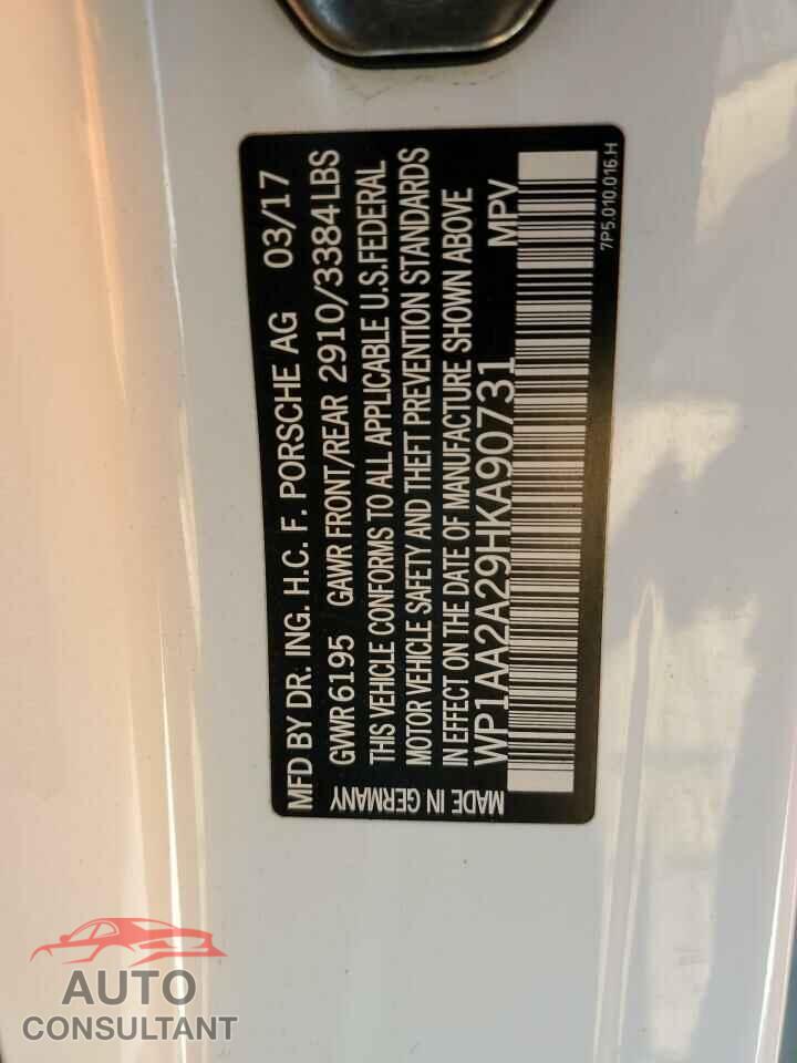 PORSCHE CAYENNE 2017 - WP1AA2A29HKA90731