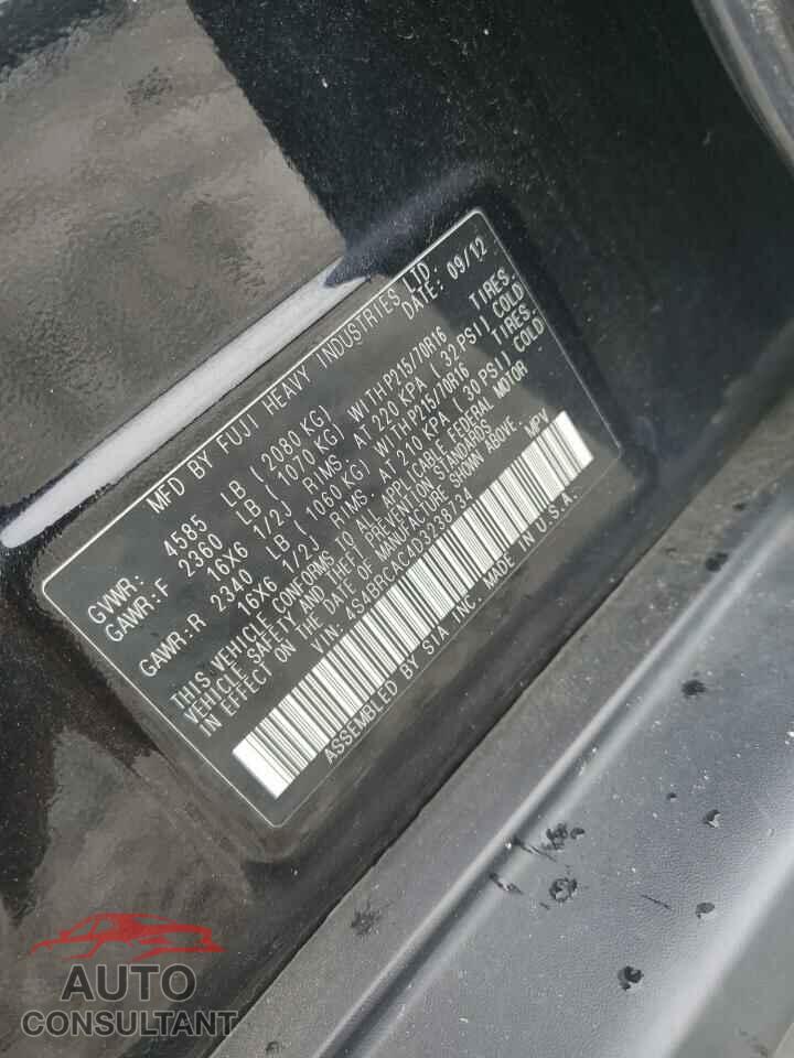 SUBARU OUTBACK 2013 - 4S4BRCAC4D3238734