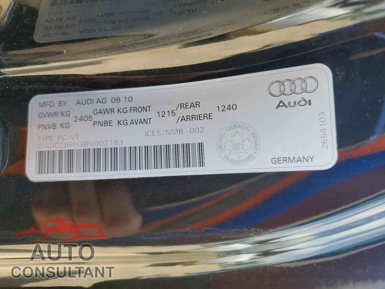 AUDI S5/RS5 2011 - WAUCGBFH3BN002183