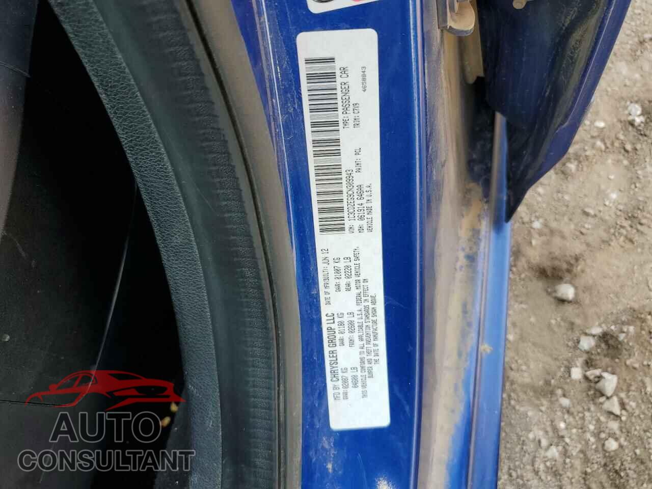 DODGE AVENGER 2012 - 1C3CDZEG9CN309943