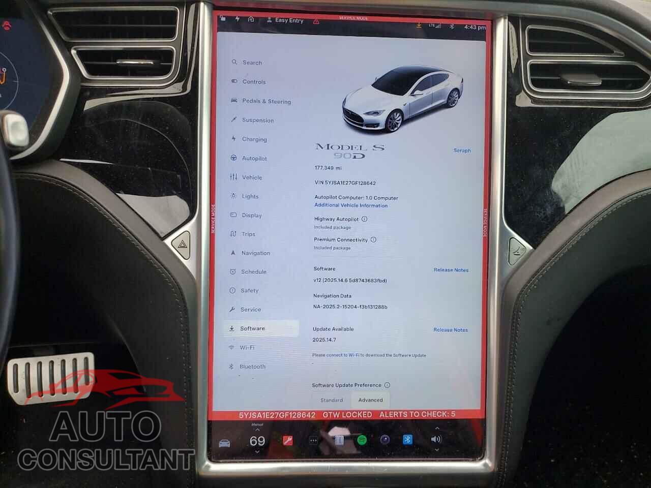 TESLA MODEL S 2016 - 5YJSA1E27GF128642