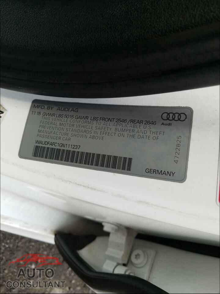 AUDI A6 2016 - WAUDFAFC1GN111237