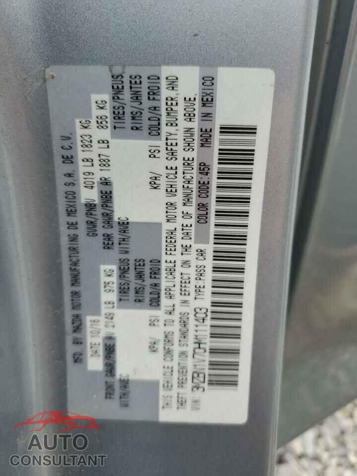 MAZDA 3 2017 - 3MZBN1V70HM111403