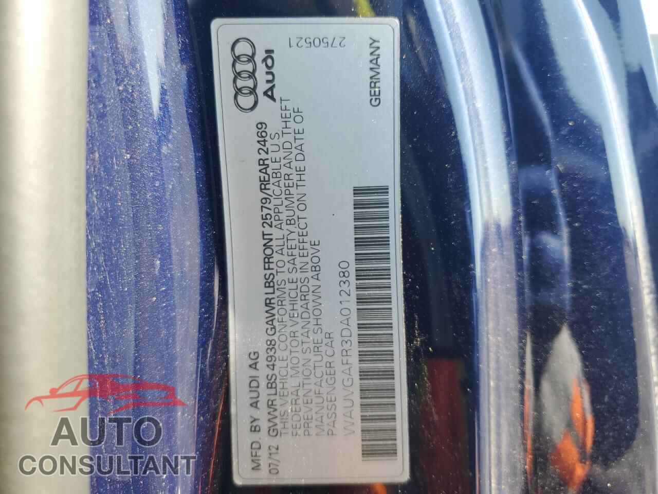 AUDI S5/RS5 2013 - WAUVGAFR3DA012380