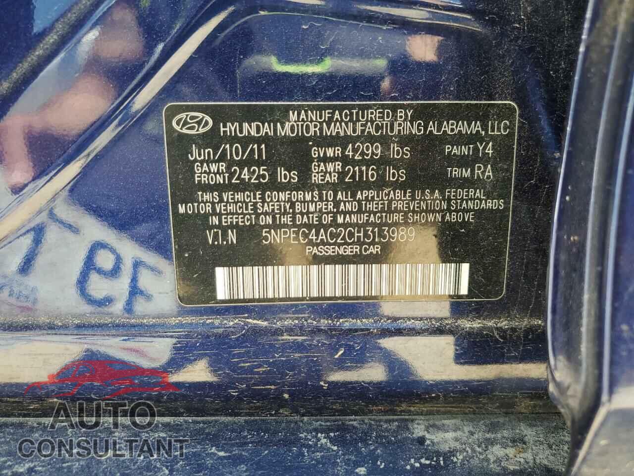 HYUNDAI SONATA 2012 - 5NPEC4AC2CH313989