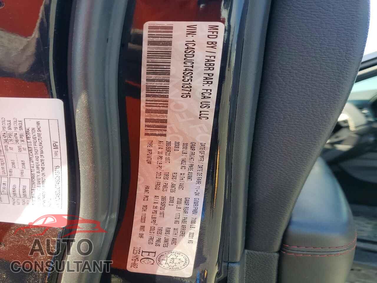 DODGE DURANGO 2025 - 1C4SDJCT4SC513715
