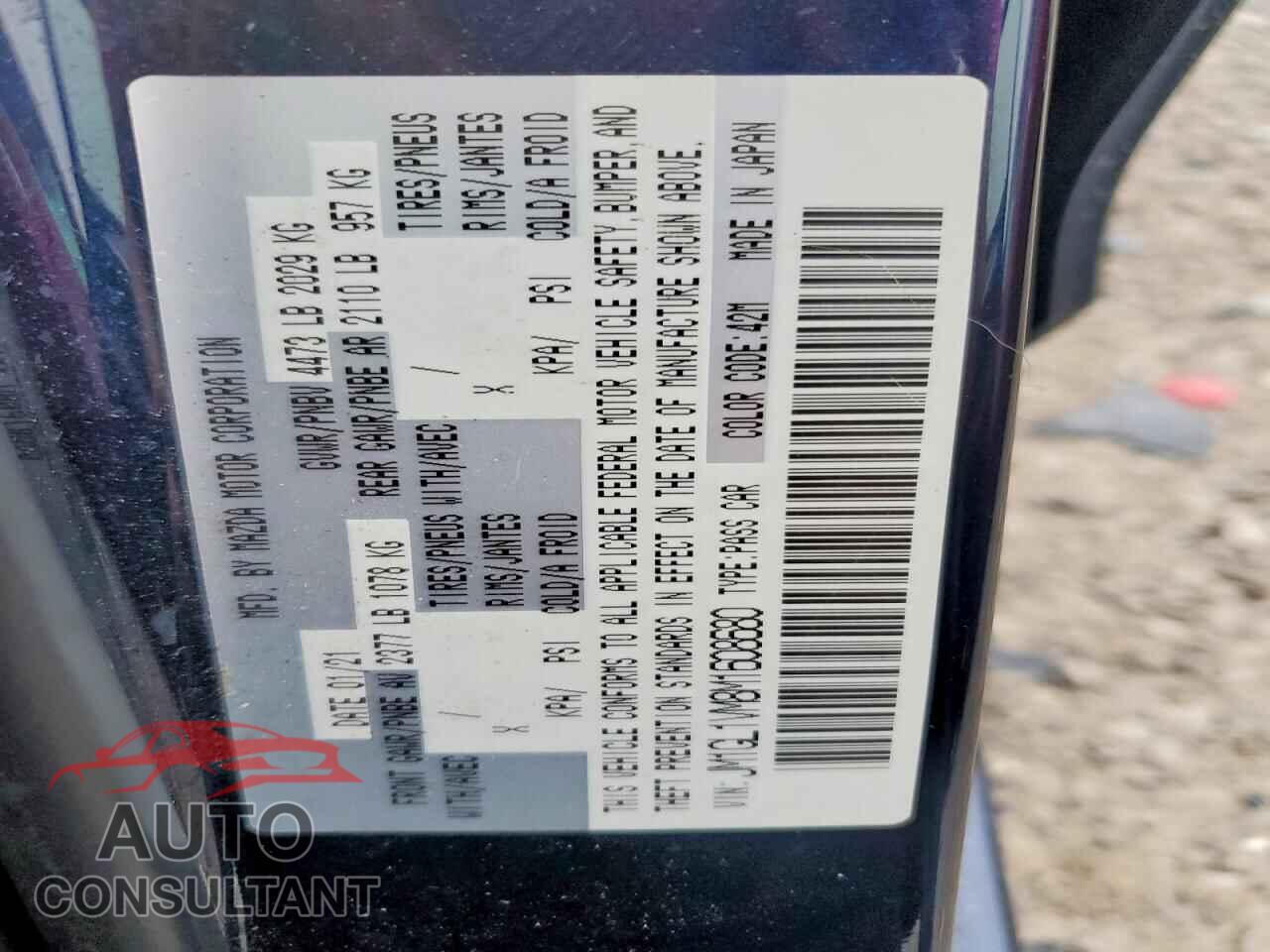 MAZDA 6 2021 - JM1GL1VM8M1608680