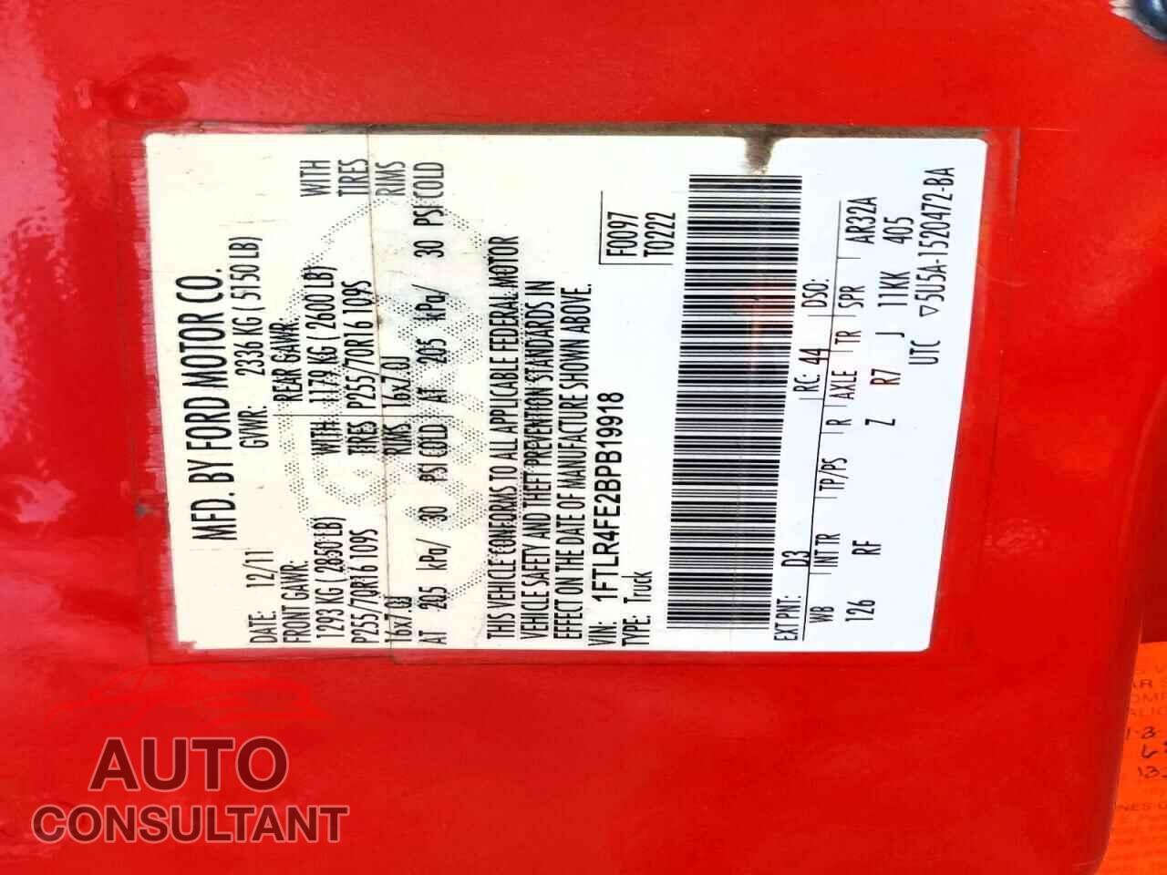 FORD RANGER 2011 - 1FTLR4FE2BPB19918