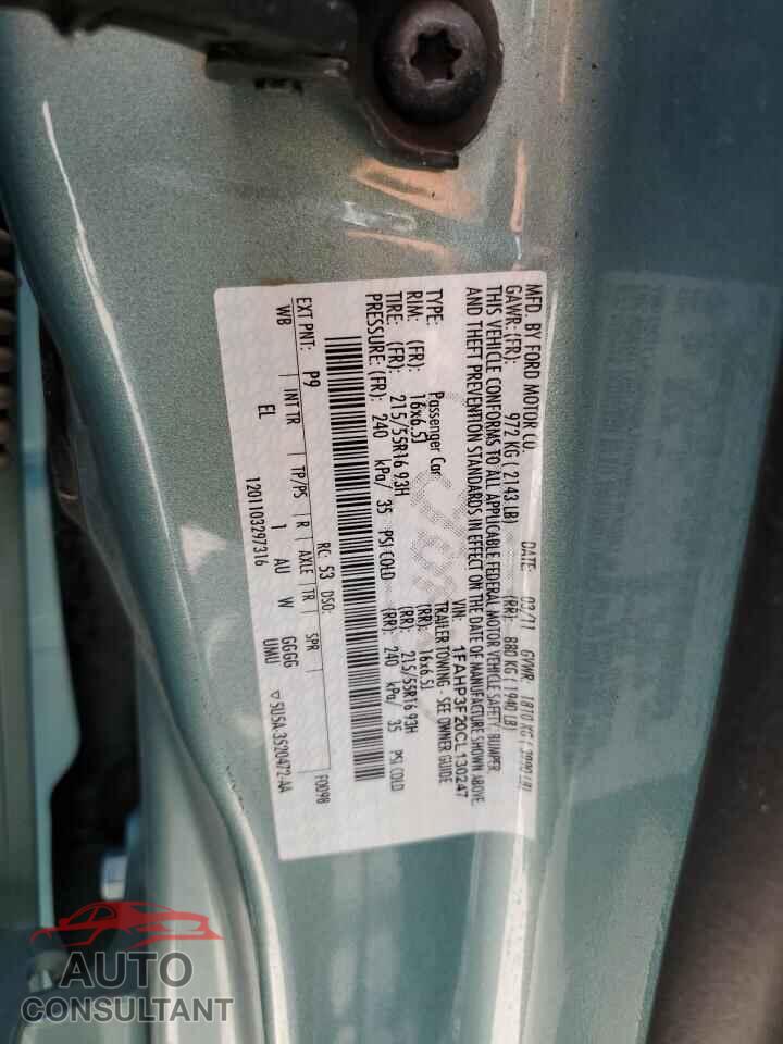 FORD FOCUS 2012 - 1FAHP3F20CL130247