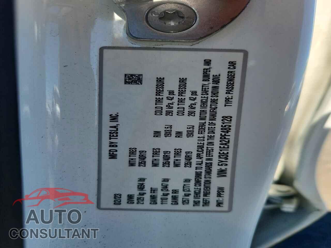 TESLA MODEL 3 2023 - 5YJ3E1EA2PF485128