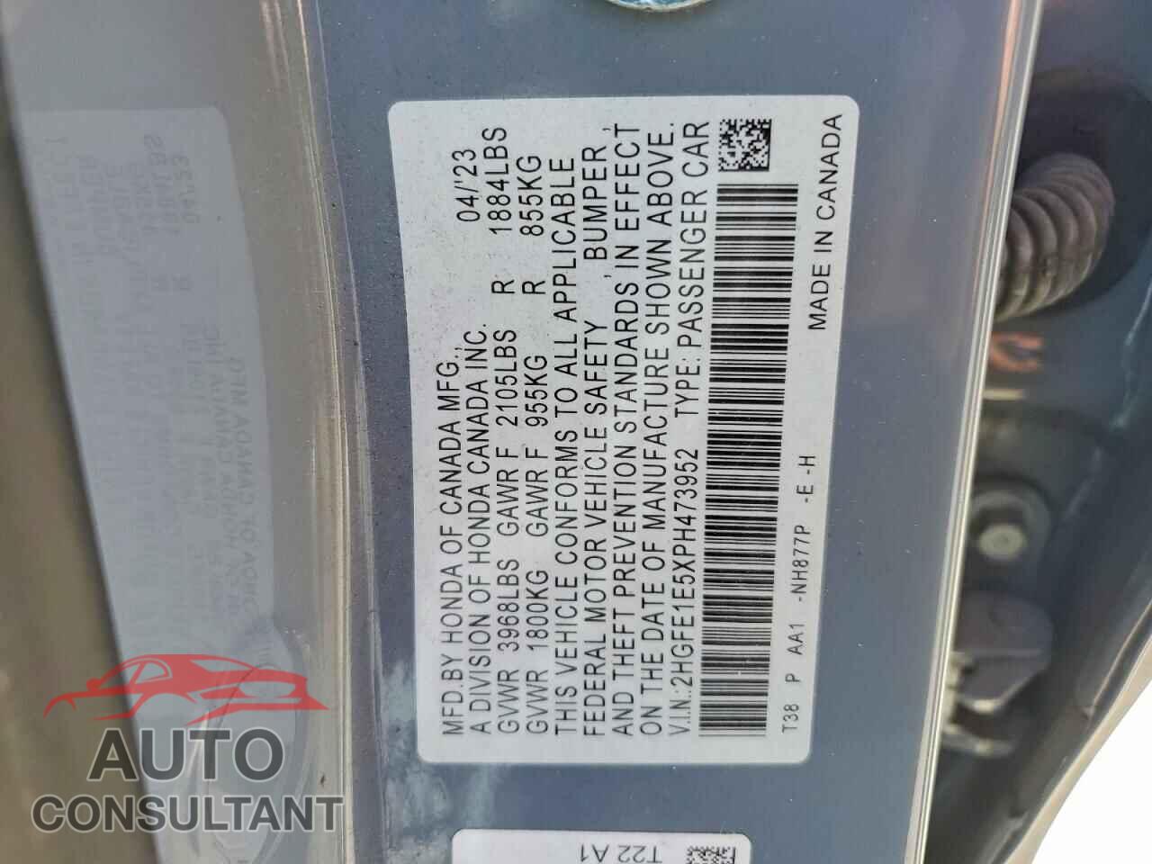 HONDA CIVIC 2023 - 2HGFE1E5XPH473952