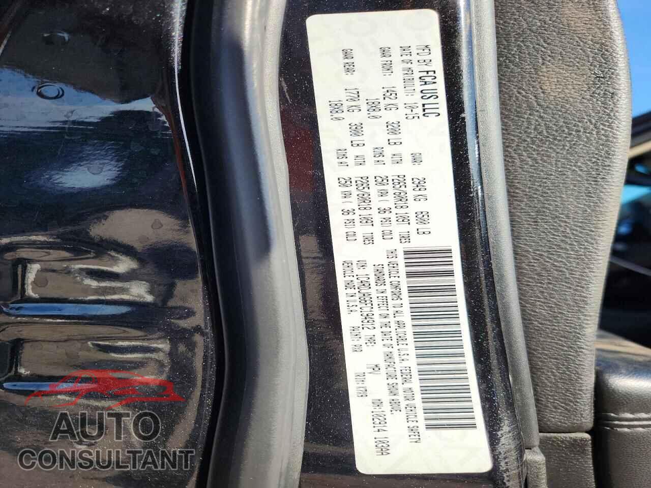 DODGE DURANGO 2015 - 1C4RDJAG6FC194912