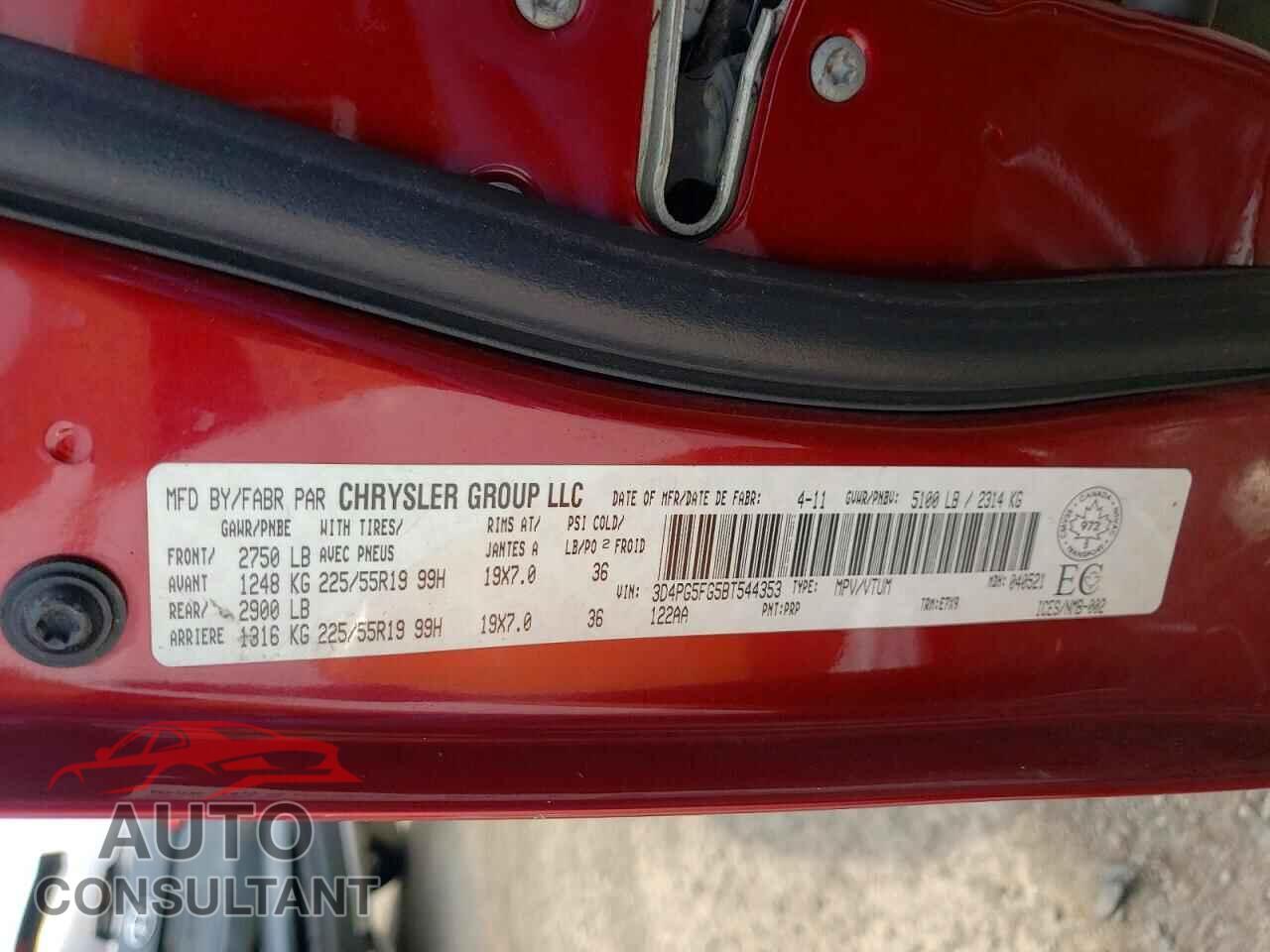 DODGE JOURNEY 2011 - 3D4PG5FG5BT544353