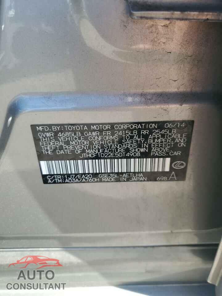 LEXUS IS 2014 - JTHCF1D22E5014908