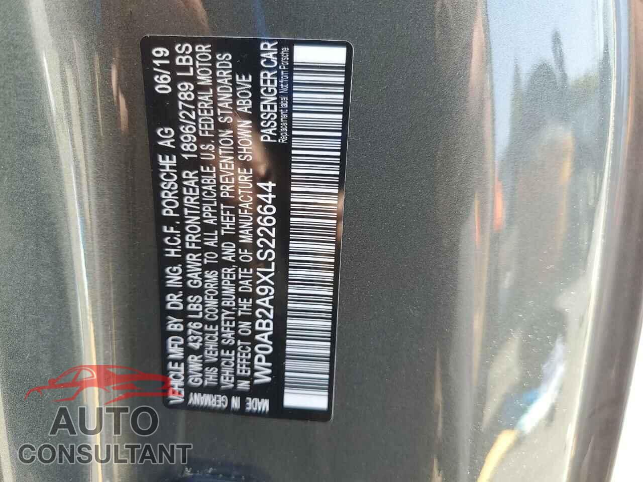 PORSCHE 911 2020 - WP0AB2A9XLS226644