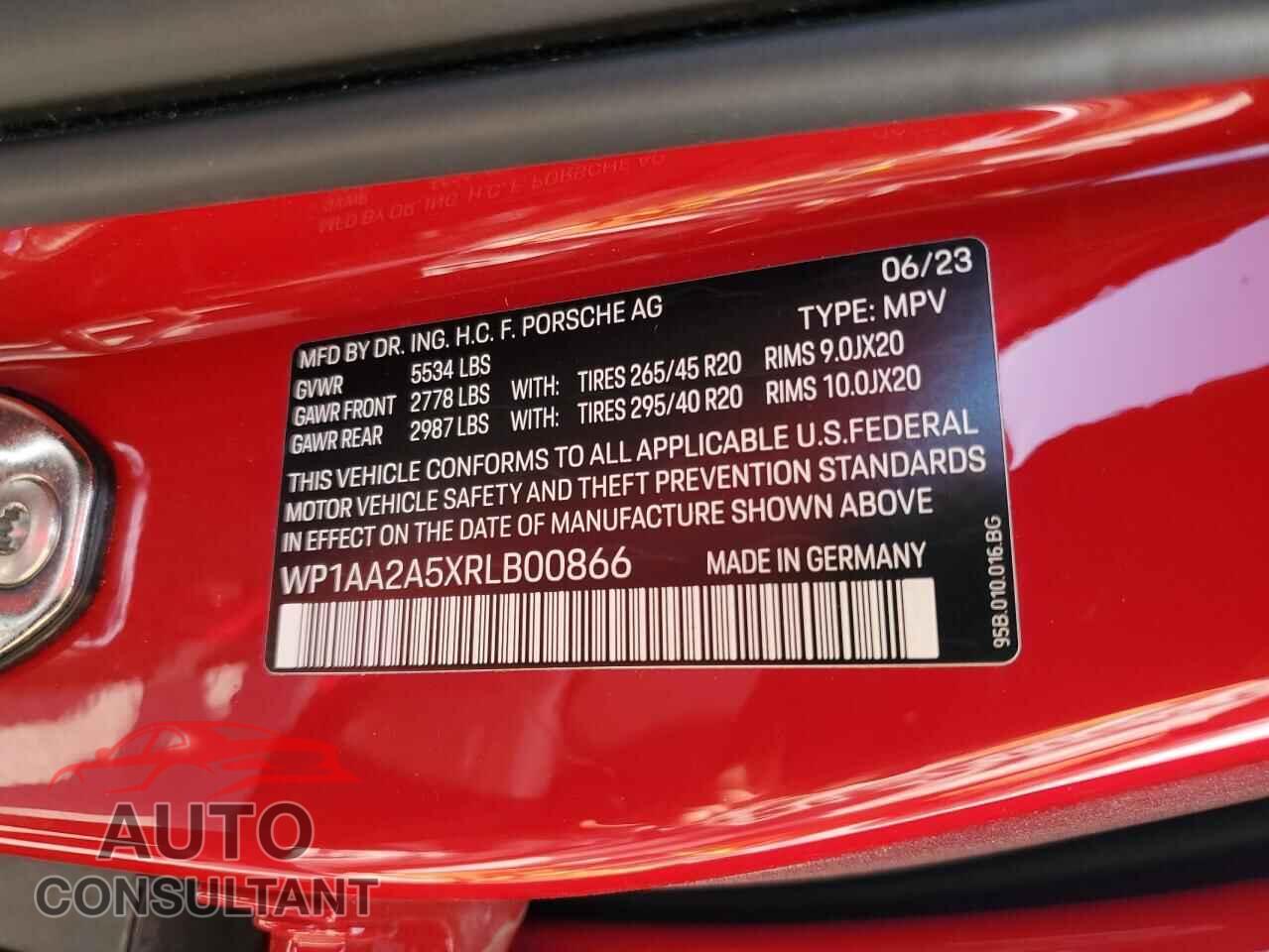 PORSCHE MACAN BASE 2024 - WP1AA2A5XRLB00866