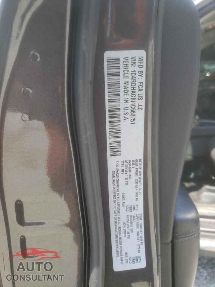 DODGE DURANGO 2021 - 1C4RDHAG8MC660751