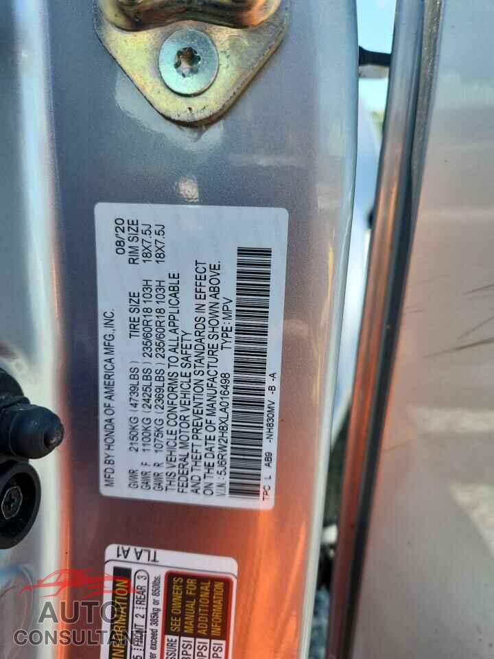 HONDA CRV 2020 - 5J6RW2H8XLA016498