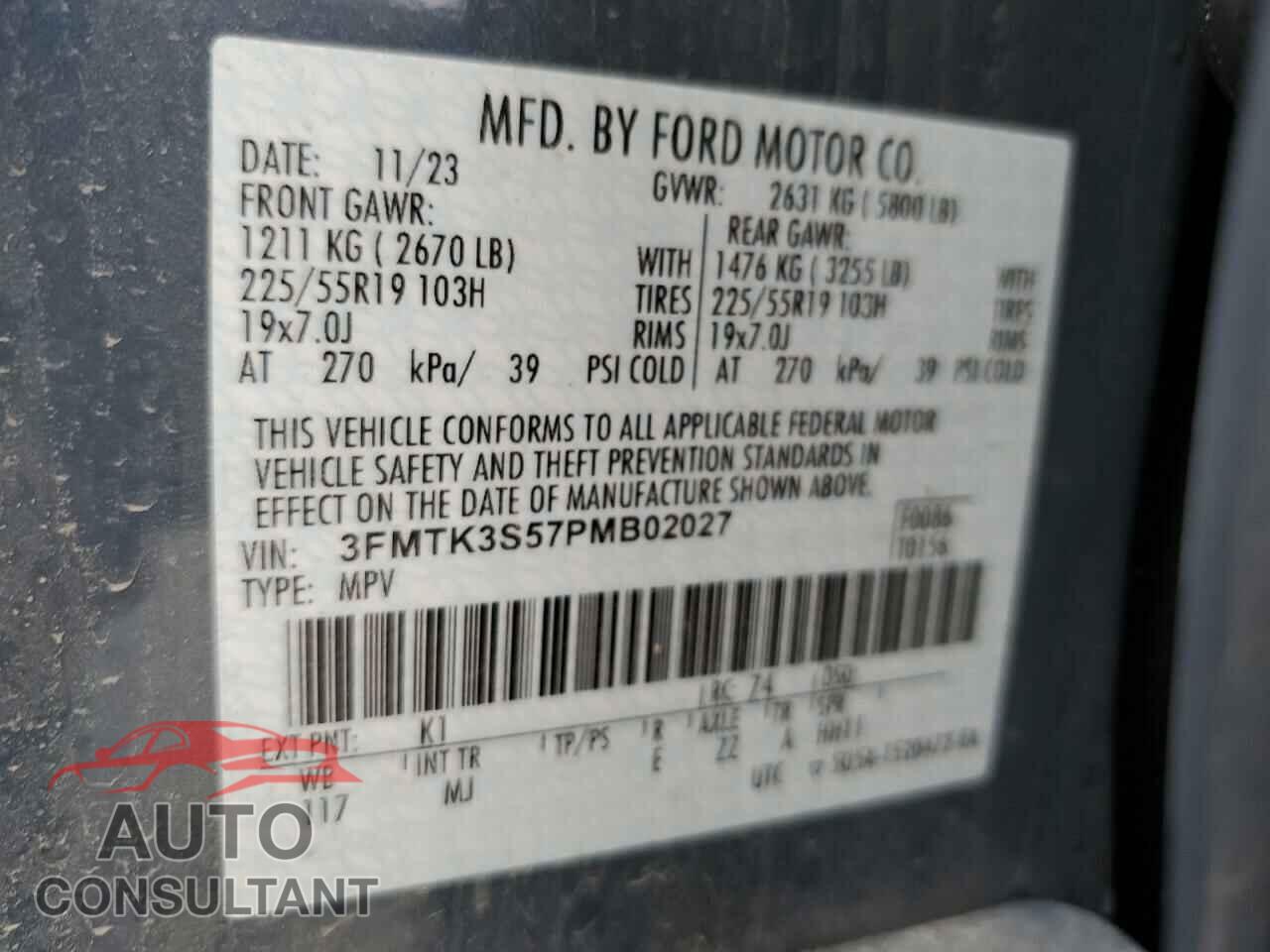 FORD MUSTANG 2023 - 3FMTK3S57PMB02027