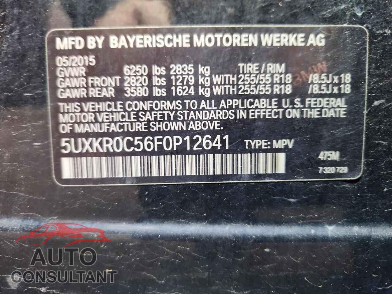 BMW X5 2015 - 5UXKR0C56F0P12641