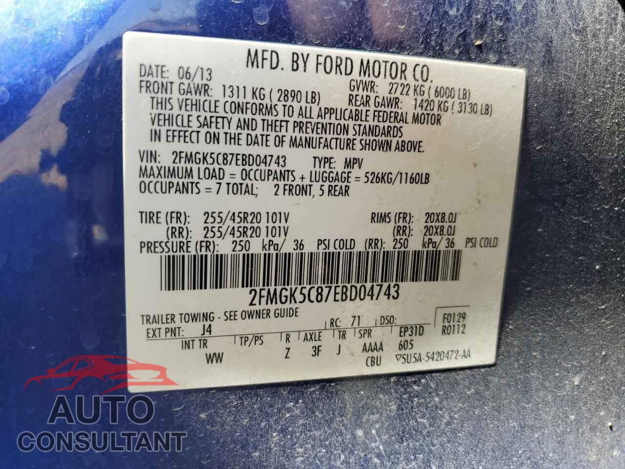 FORD FLEX 2014 - 2FMGK5C87EBD04743