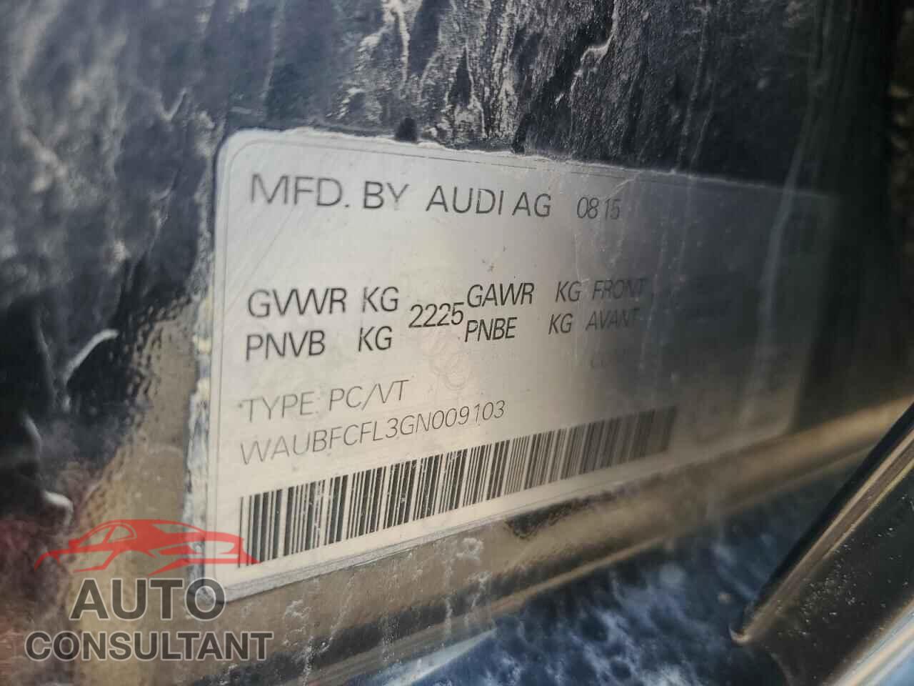 AUDI A4 2016 - WAUBFCFL3GN009103