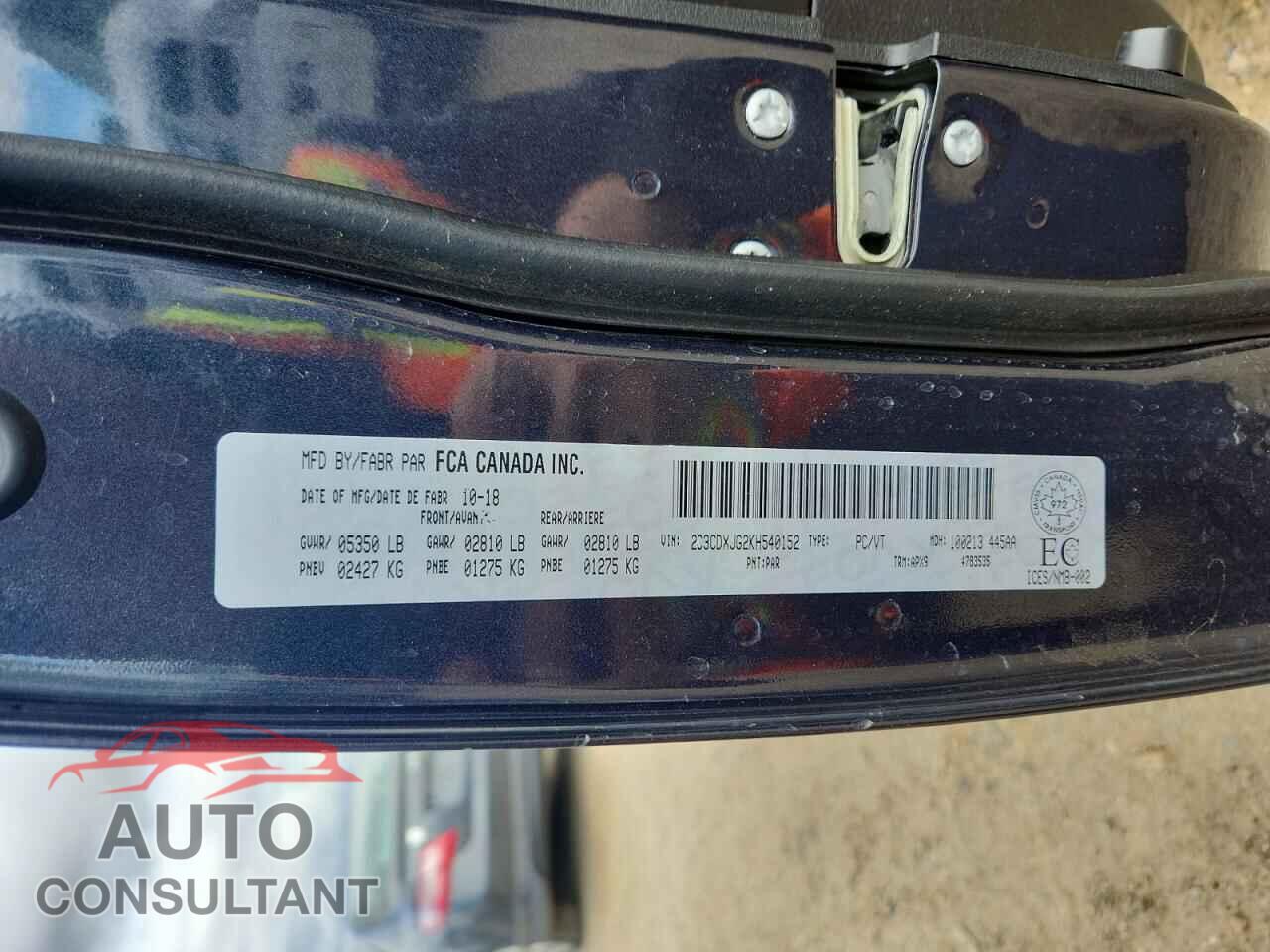 DODGE CHARGER 2019 - 2C3CDXJG2KH540152