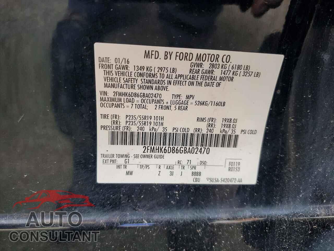 FORD FLEX 2016 - 2FMHK6D86GBA02470