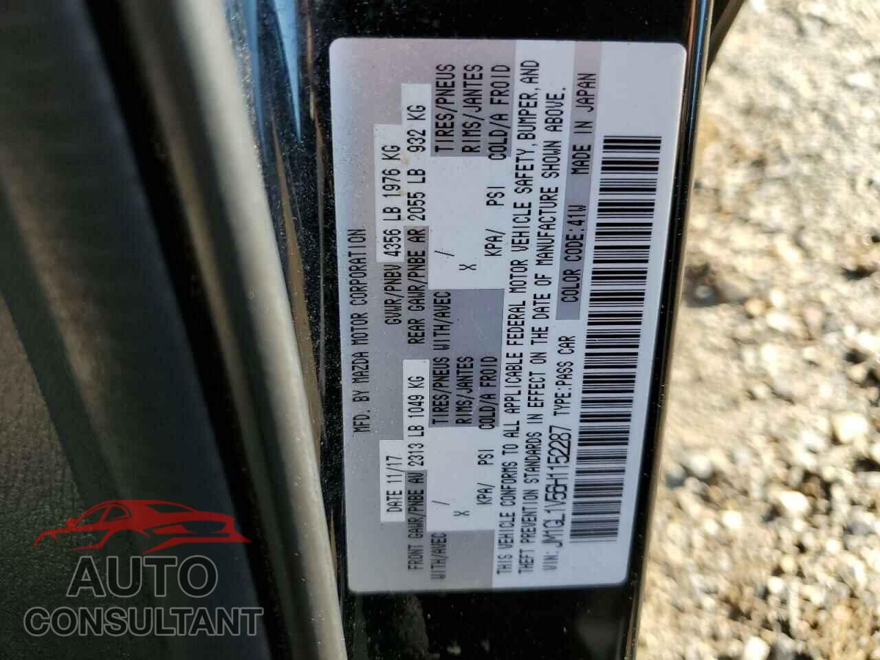 MAZDA 6 2017 - JM1GL1V56H1152287