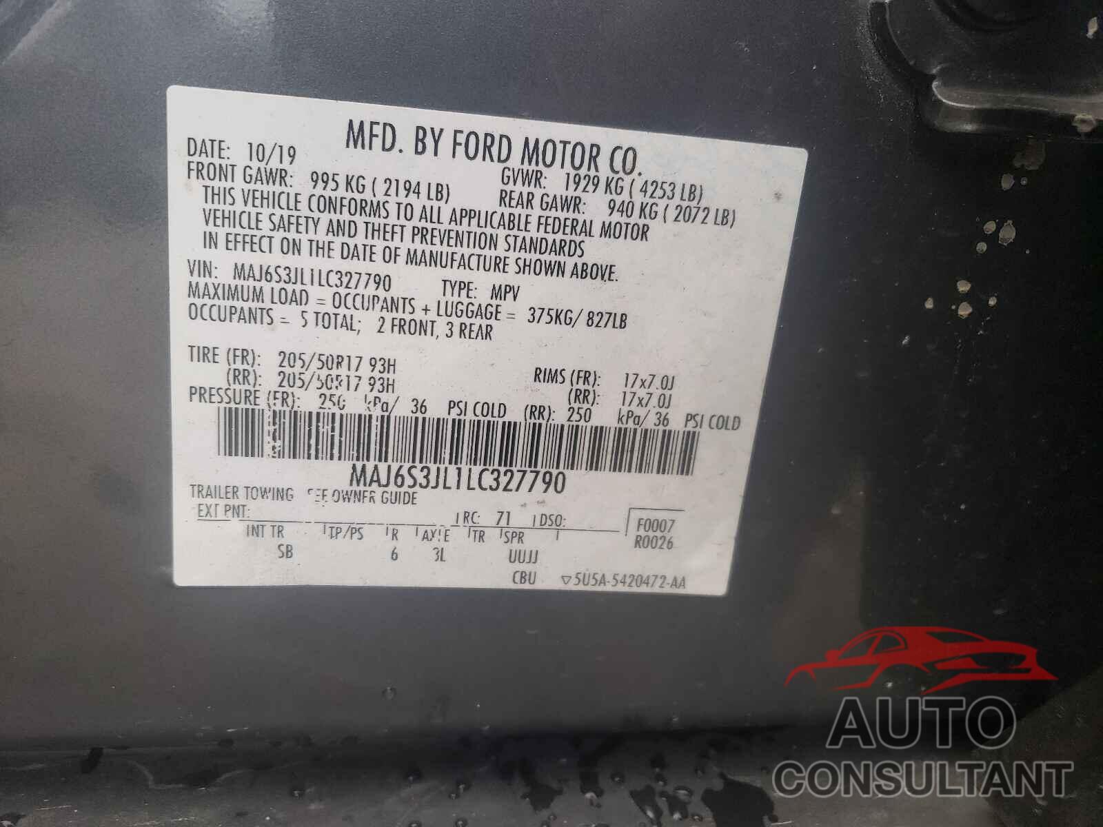 FORD ALL OTHER 2020 - MAJ6S3JL1LC327790