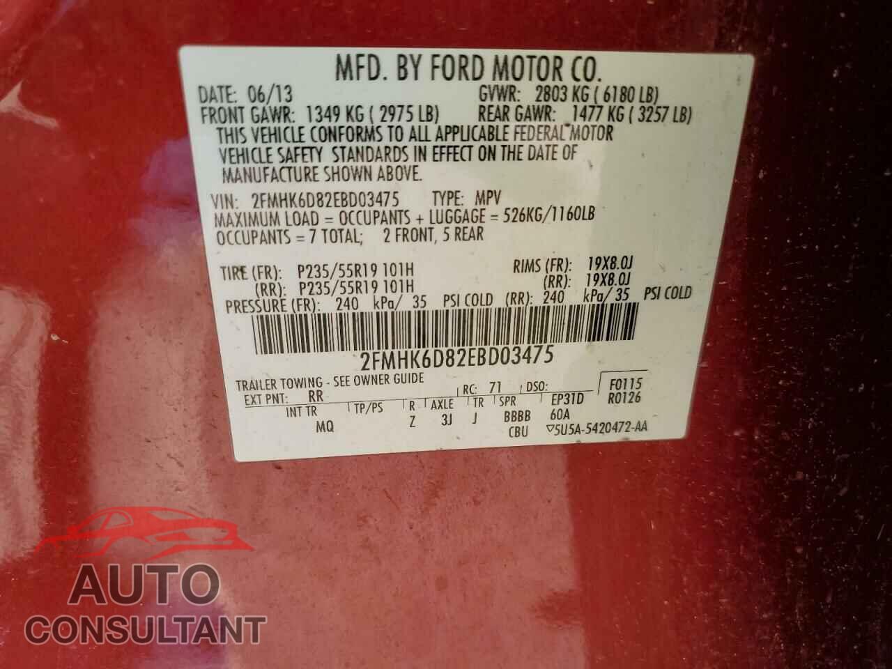 FORD FLEX 2014 - 2FMHK6D82EBD03475